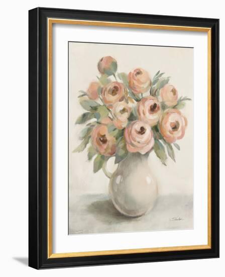 Blush Flowers in a Jug-Silvia Vassileva-Framed Art Print