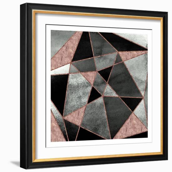 Blush Geo Abstract 1-Alicia Vidal-Framed Art Print