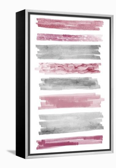 Blush Paint Streaks-Marcus Prime-Framed Stretched Canvas