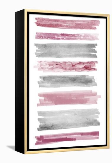 Blush Paint Streaks-Marcus Prime-Framed Stretched Canvas