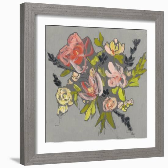 Blush & Paynes Bouquet I-Jennifer Goldberger-Framed Art Print