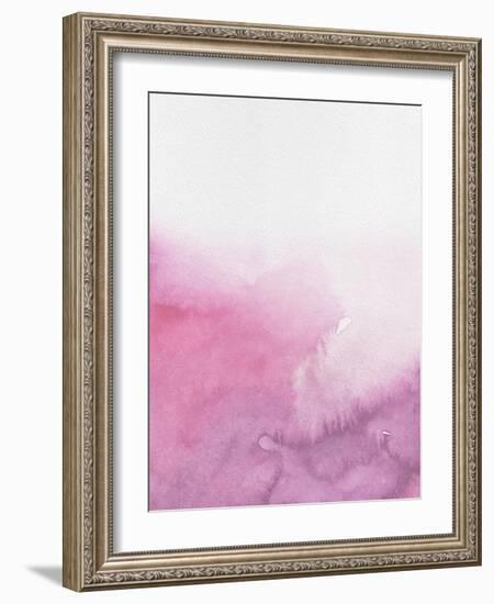 Blush Pink Abstract Watercolor-Hallie Clausen-Framed Art Print