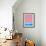 Blush Pink and Blue Abstract-Hallie Clausen-Framed Art Print displayed on a wall