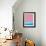 Blush Pink and Blue Abstract-Hallie Clausen-Framed Art Print displayed on a wall