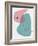 Blush Pink and Teal Abstract Shapes-Eline Isaksen-Framed Art Print