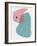 Blush Pink and Teal Abstract Shapes-Eline Isaksen-Framed Art Print