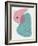 Blush Pink and Teal Abstract Shapes-Eline Isaksen-Framed Art Print