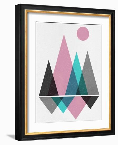 Blush Pink Geometric Mountains I-Eline Isaksen-Framed Art Print