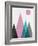 Blush Pink Geometric Mountains-Eline Isaksen-Framed Art Print