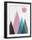 Blush Pink Geometric Mountains-Eline Isaksen-Framed Art Print