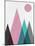 Blush Pink Geometric Mountains-Eline Isaksen-Mounted Art Print