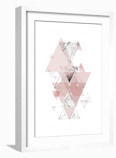 Blush Pink Marbled Geometric-Urban Epiphany-Framed Art Print