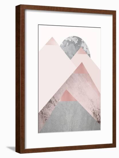 Blush Pink Mountains 2-Urban Epiphany-Framed Art Print