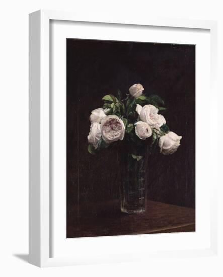 Blush Roses in a Glass, C.1860-1900-Henri Fantin-Latour-Framed Premium Giclee Print