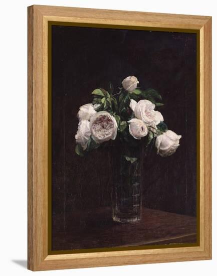 Blush Roses in a Glass, C.1860-1900-Henri Fantin-Latour-Framed Premier Image Canvas