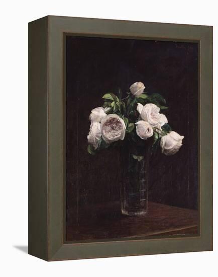 Blush Roses in a Glass, C.1860-1900-Henri Fantin-Latour-Framed Premier Image Canvas