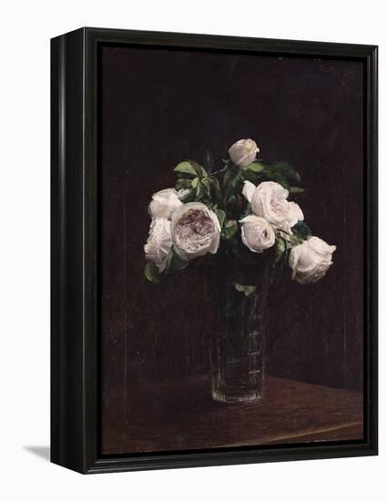 Blush Roses in a Glass, C.1860-1900-Henri Fantin-Latour-Framed Premier Image Canvas