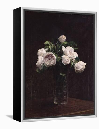 Blush Roses in a Glass, C.1860-1900-Henri Fantin-Latour-Framed Premier Image Canvas