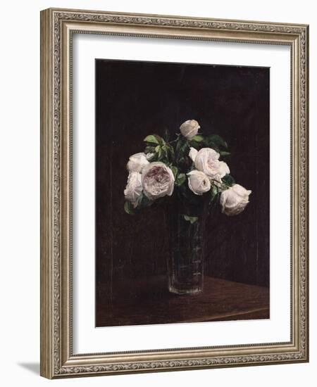 Blush Roses in a Glass, C.1860-1900-Henri Fantin-Latour-Framed Giclee Print