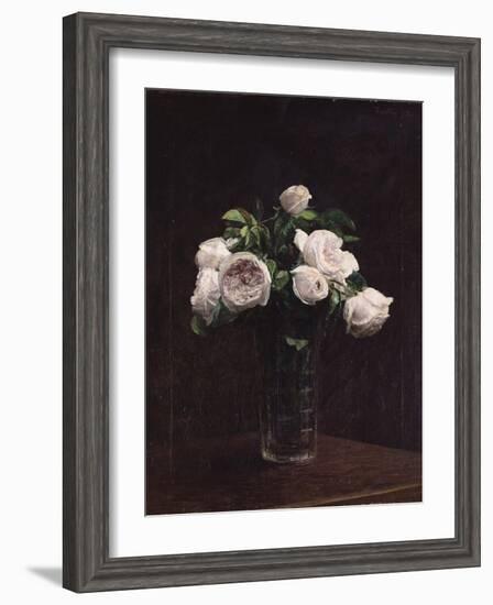 Blush Roses in a Glass, C.1860-1900-Henri Fantin-Latour-Framed Giclee Print