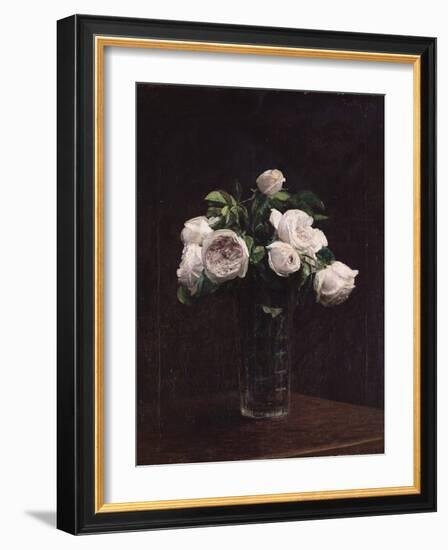 Blush Roses in a Glass, C.1860-1900-Henri Fantin-Latour-Framed Giclee Print