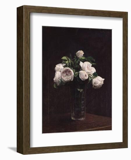 Blush Roses in a Glass, C.1860-1900-Henri Fantin-Latour-Framed Giclee Print