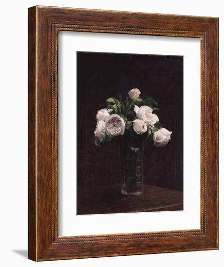 Blush Roses in a Glass, C.1860-1900-Henri Fantin-Latour-Framed Giclee Print