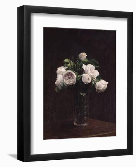 Blush Roses in a Glass, C.1860-1900-Henri Fantin-Latour-Framed Giclee Print