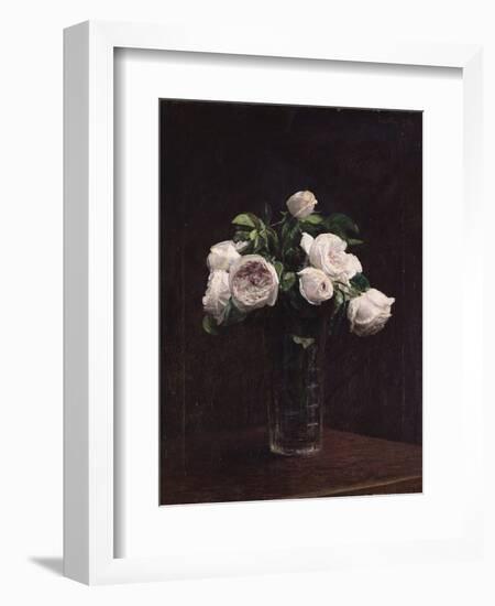 Blush Roses in a Glass, C.1860-1900-Henri Fantin-Latour-Framed Giclee Print