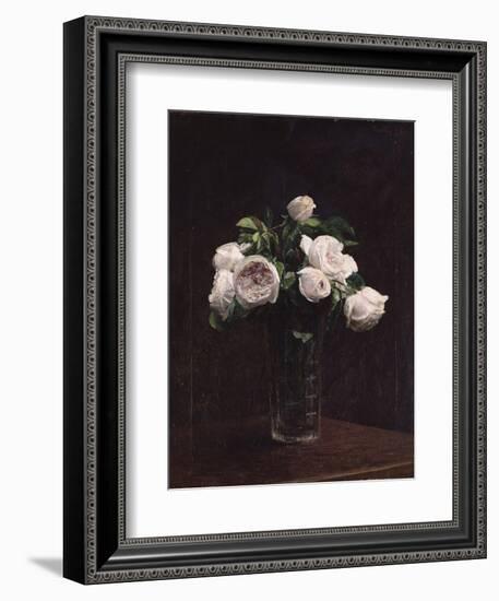 Blush Roses in a Glass, C.1860-1900-Henri Fantin-Latour-Framed Giclee Print