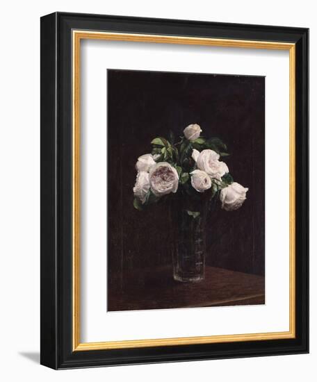 Blush Roses in a Glass, C.1860-1900-Henri Fantin-Latour-Framed Giclee Print