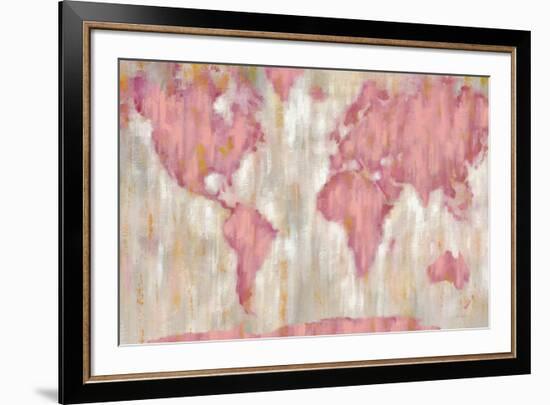 Blushing World Map v2 Crop-Silvia Vassileva-Framed Art Print