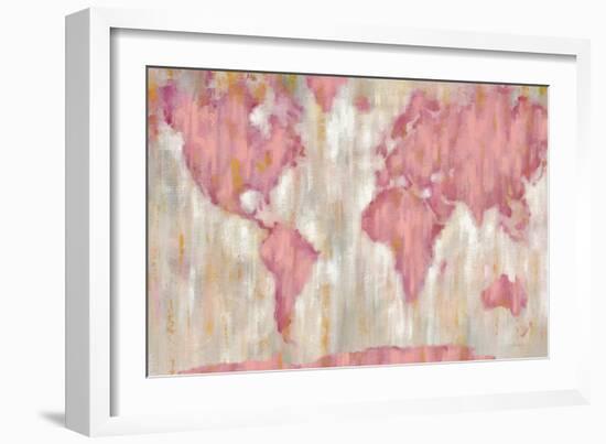 Blushing World Map v2 Crop-Silvia Vassileva-Framed Art Print