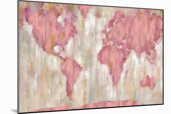 Blushing World Map v2 Crop-Silvia Vassileva-Mounted Art Print