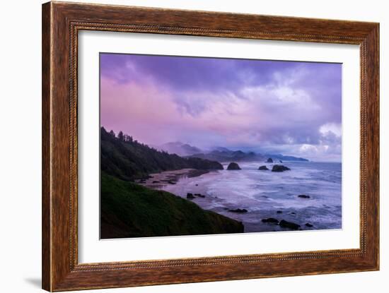 Blustery Morning Mood at Cannon Beach, Oregon Coast-null-Framed Photographic Print