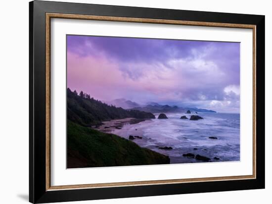 Blustery Morning Mood at Cannon Beach, Oregon Coast-null-Framed Photographic Print