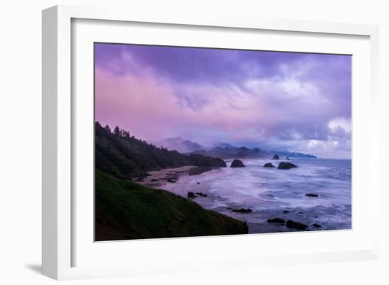 Blustery Morning Mood at Cannon Beach, Oregon Coast-null-Framed Photographic Print