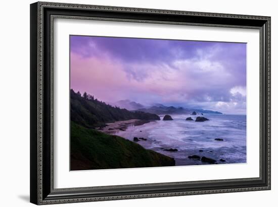 Blustery Morning Mood at Cannon Beach, Oregon Coast-null-Framed Photographic Print