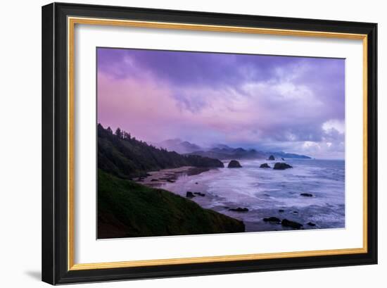 Blustery Morning Mood at Cannon Beach, Oregon Coast-null-Framed Photographic Print