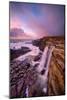 Blustery Phillips Gulch Waterfall at Sunset, Sonoma Coast, California-Vincent James-Mounted Photographic Print
