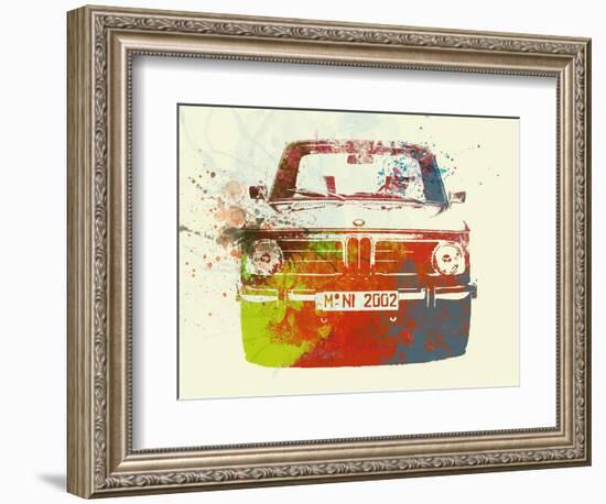 Bmw 2002 Front Watercolor 2-NaxArt-Framed Art Print