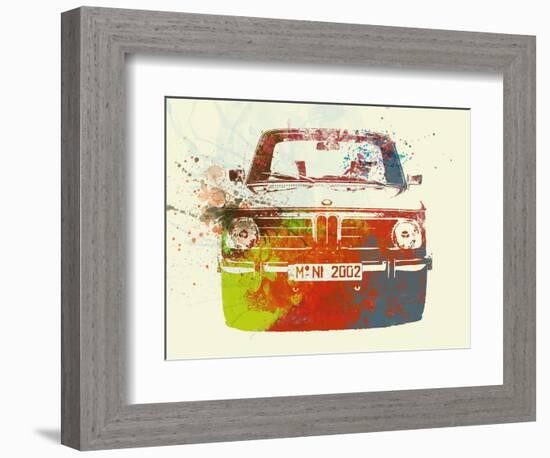 Bmw 2002 Front Watercolor 2-NaxArt-Framed Art Print