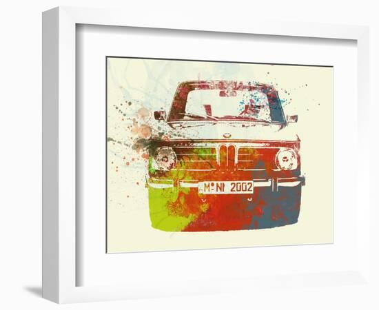 Bmw 2002 Front Watercolor 2-NaxArt-Framed Art Print