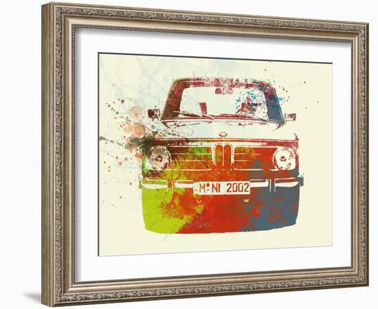 Bmw 2002 Front Watercolor 2-NaxArt-Framed Art Print