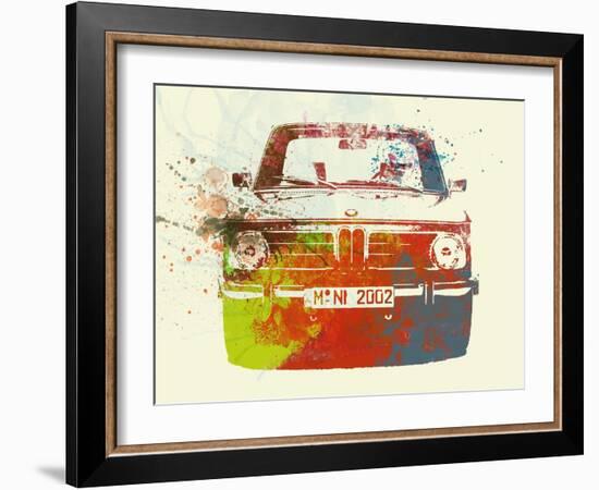 Bmw 2002 Front Watercolor 2-NaxArt-Framed Art Print