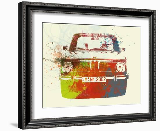 Bmw 2002 Front Watercolor 2-NaxArt-Framed Art Print