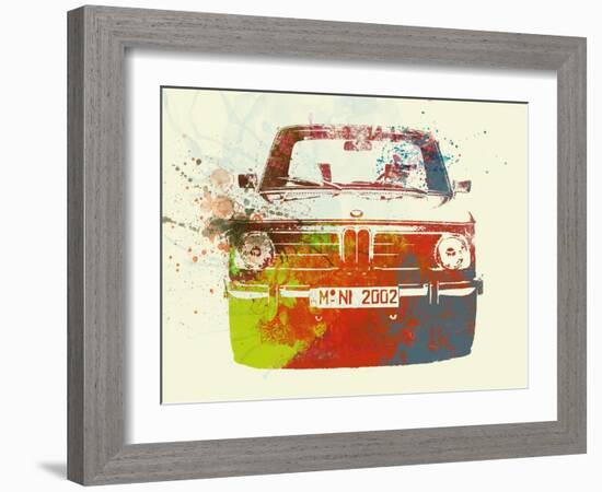 Bmw 2002 Front Watercolor 2-NaxArt-Framed Art Print