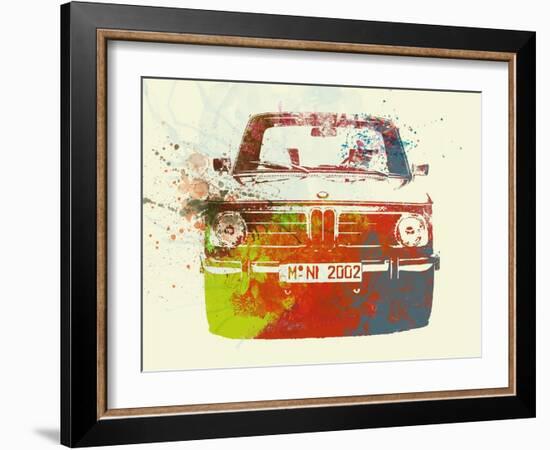 Bmw 2002 Front Watercolor 2-NaxArt-Framed Art Print