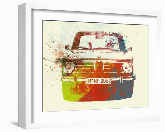 Bmw 2002 Front Watercolor 2-NaxArt-Framed Art Print