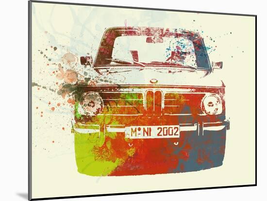 Bmw 2002 Front Watercolor 2-NaxArt-Mounted Art Print